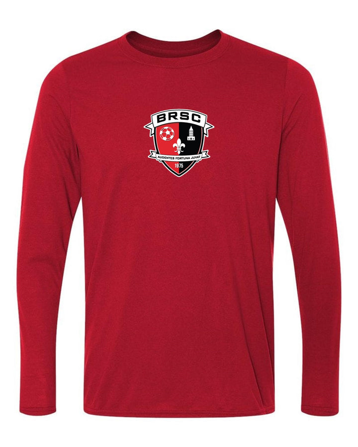 BRSC Long-Sleeve Shield T-Shirt BRSC Spiritwear Red Mens Small - Third Coast Soccer