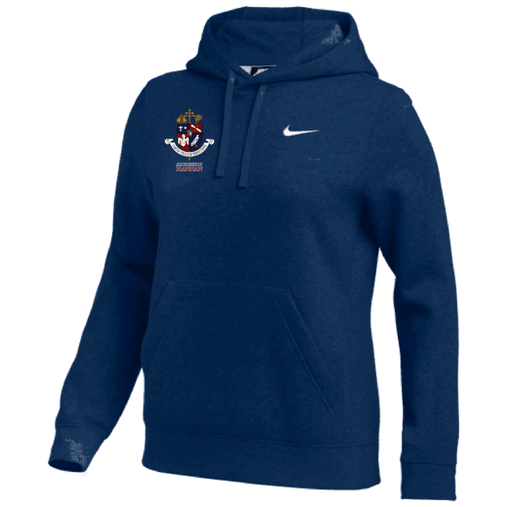 Nike Archbishop Hannan Women's Club Fleece Pullover Hoody Hannan Girls 24 Team Navy/White Womens X-Small - Third Coast Soccer