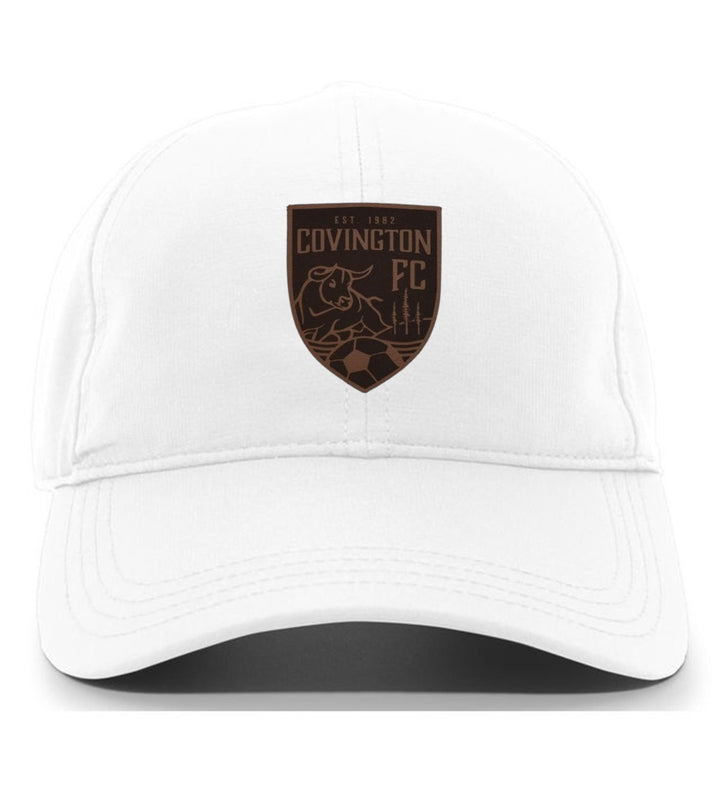 Covington FC Adjustable Cap with Leather Patch CYSA Spiritwear White Leather Patch - Third Coast Soccer