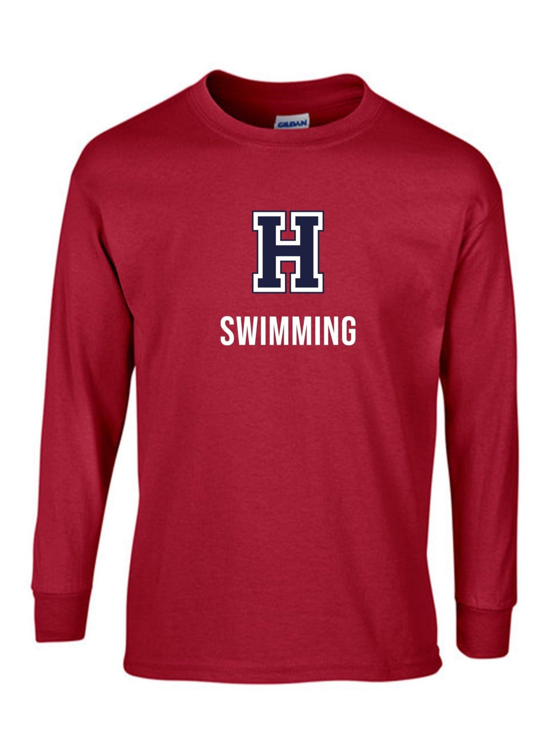 Hannan Swimming Long-Sleeve T-Shirt Hannan Swimming 24 Crimson Youth Small - Third Coast Soccer