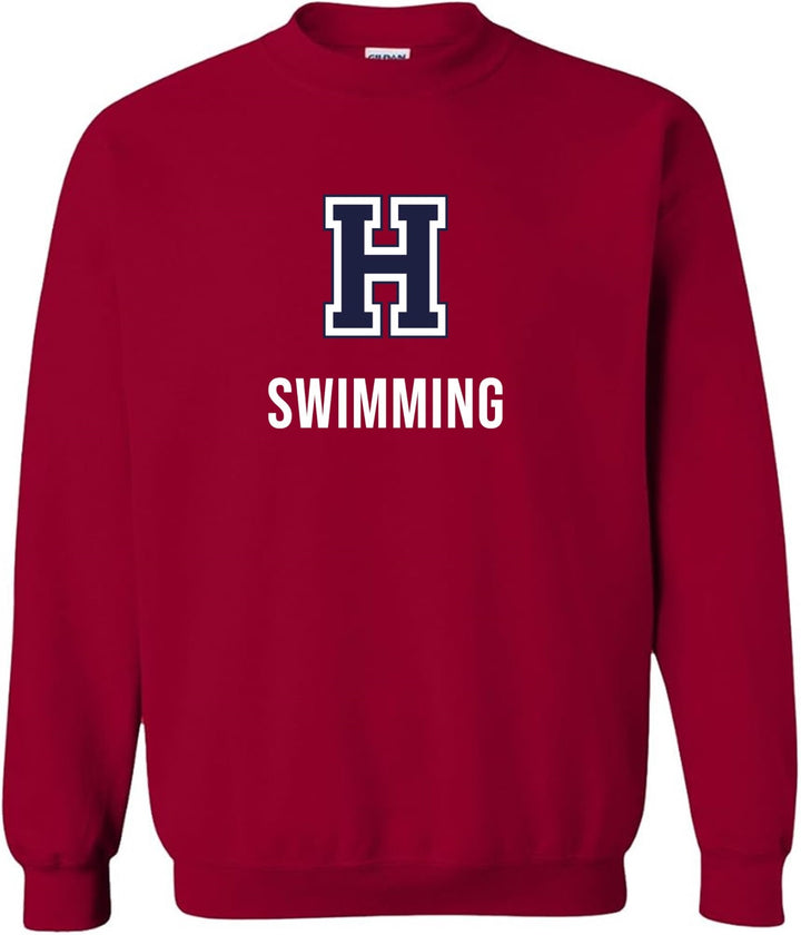 Hannan Swimming Crew Neck Sweatshirt Hannan Swimming 24 Crimson Youth Small - Third Coast Soccer