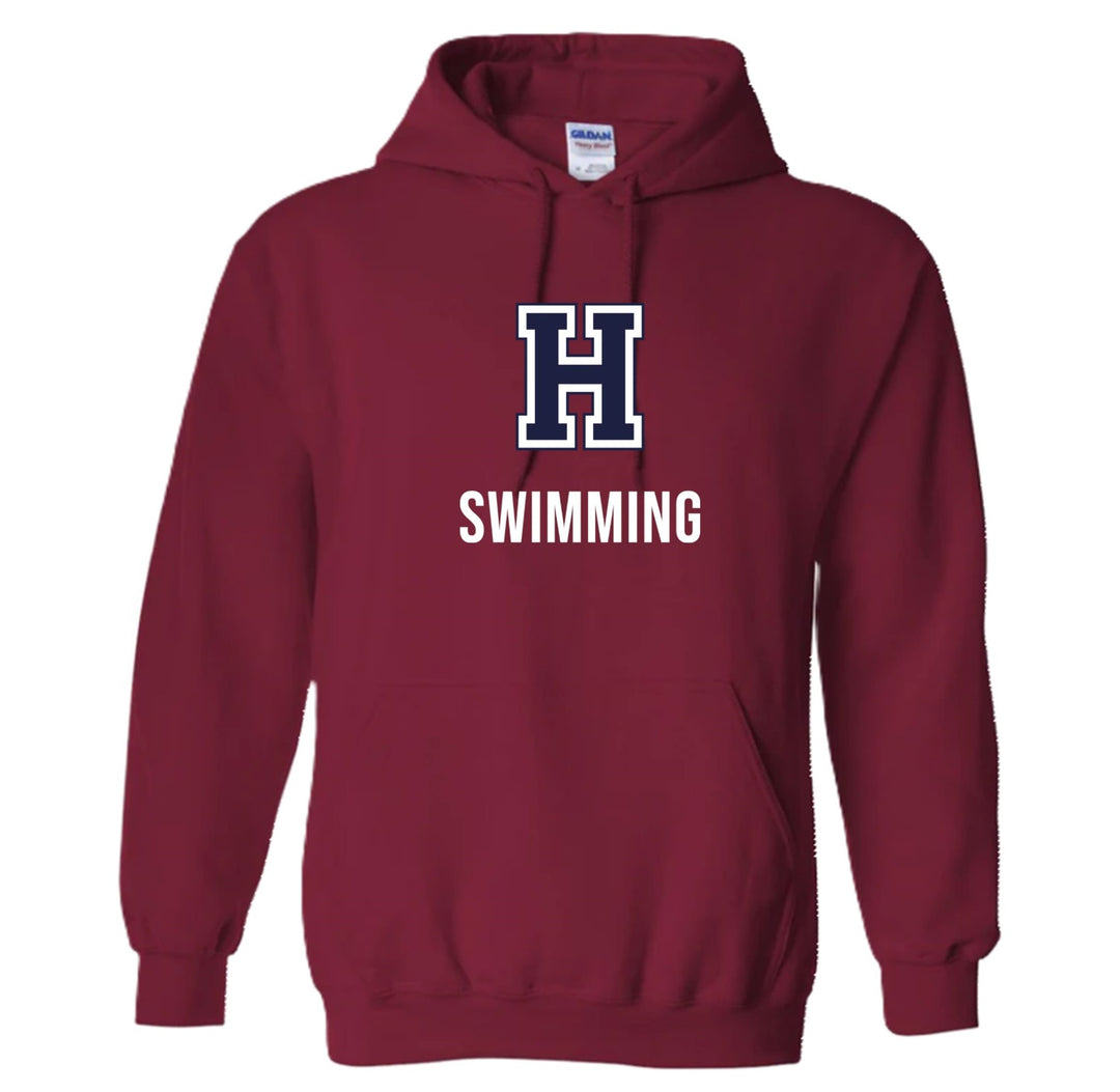 Hannan Swimming Hooded Sweatshirt Hannan Swimming 24 Crimson Youth Small - Third Coast Soccer