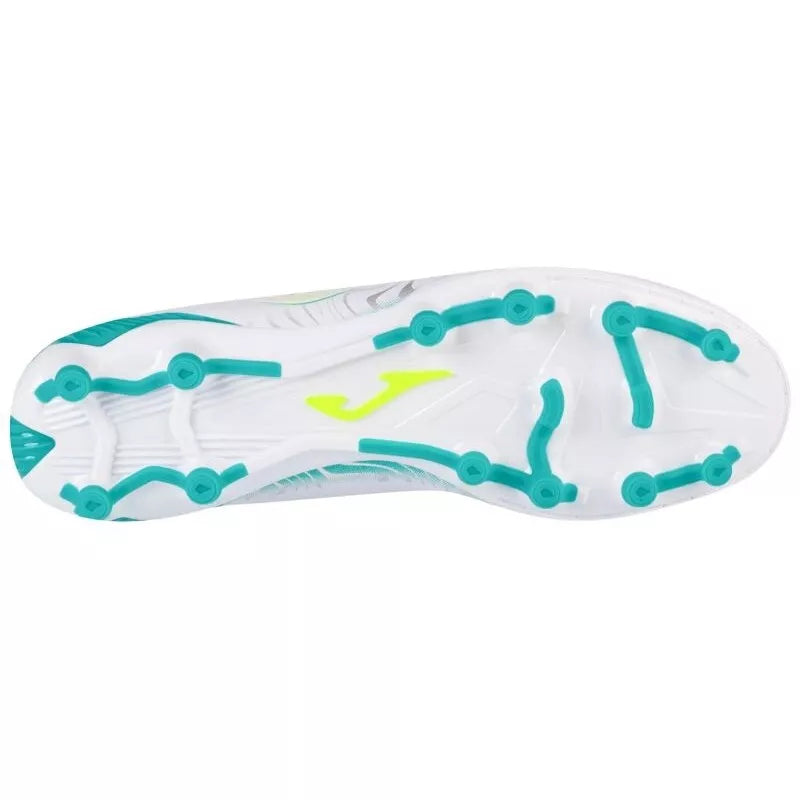 Joma Evolution 24 FG - White/Turquoise Mens Footwear   - Third Coast Soccer