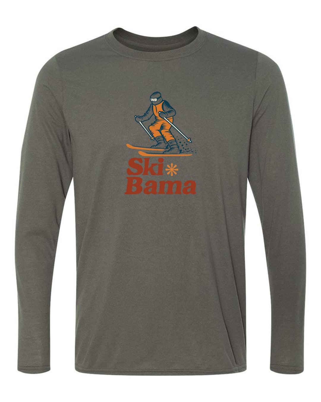 Ski Bama Long Sleeve T-Shirt Ski Bama Skier Charcoal Youth Small - Third Coast Soccer