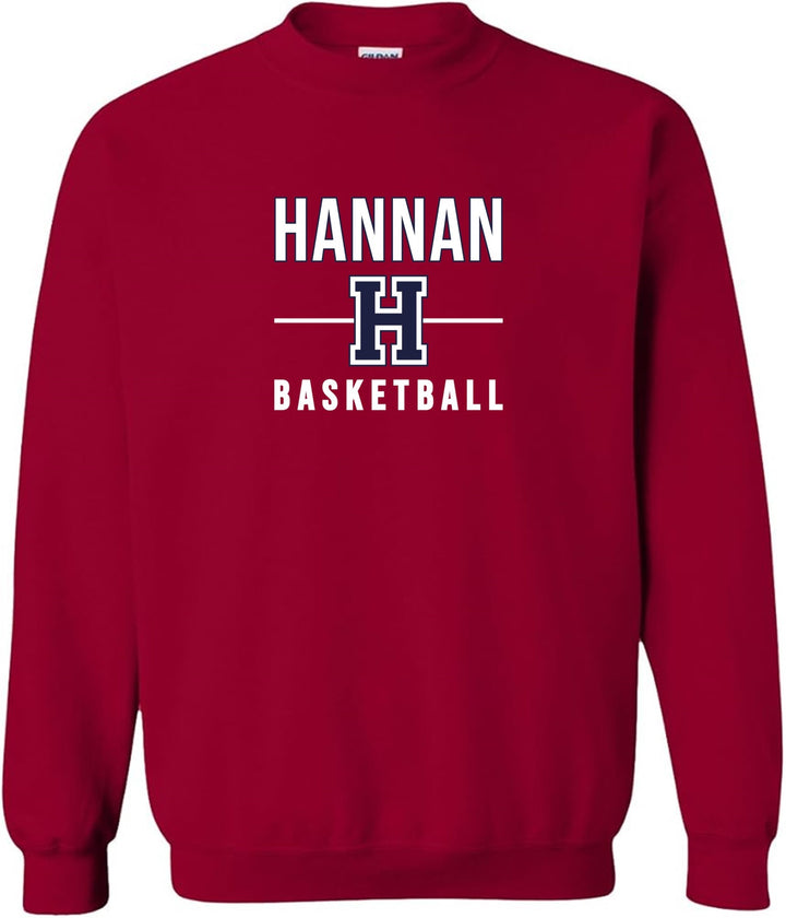 Hannan Basketball Crew Neck Sweatshirt Hannan Basketball 24 Crimson Youth Small - Third Coast Soccer