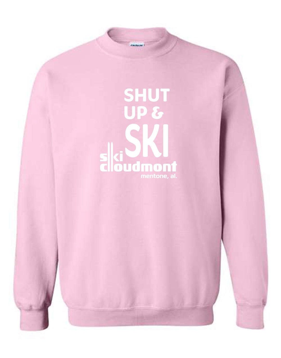 Shut Up & Ski Crew Neck Sweatshirt Shut up & ski Light Pink Youth Small - Third Coast Soccer