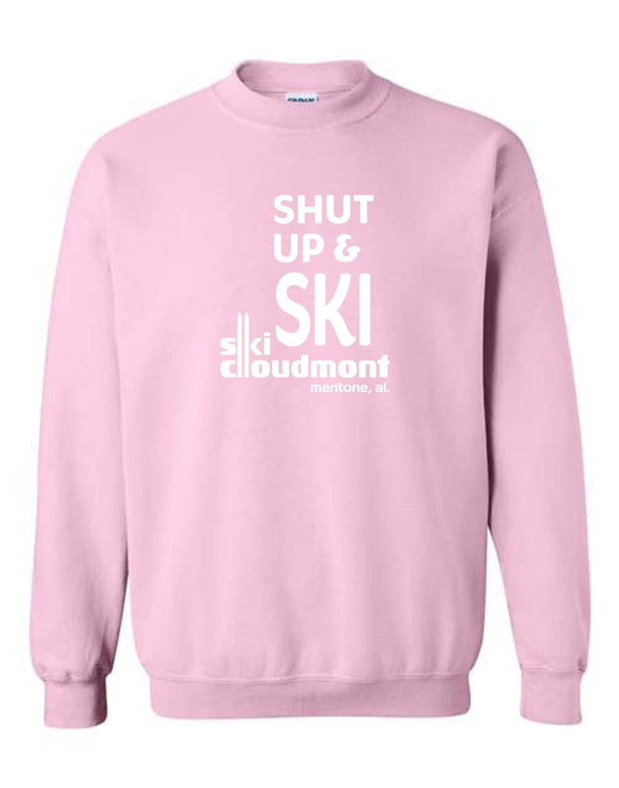 Shut Up & Ski Crew Neck Sweatshirt Shut up & ski Light Pink Youth Small - Third Coast Soccer