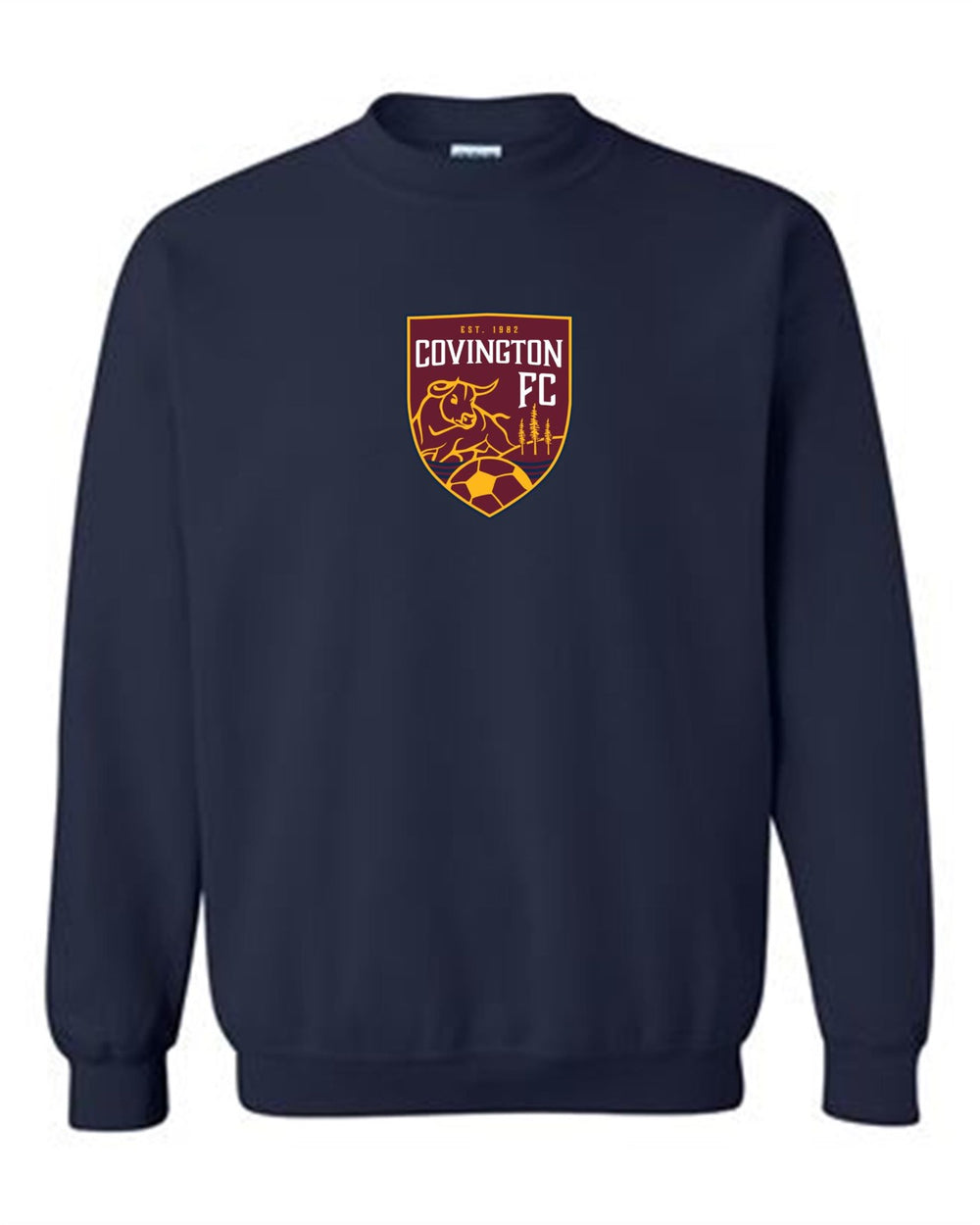 Covington FC Logo Crewneck Sweatshirt CYSA Spiritwear Navy Youth Small - Third Coast Soccer