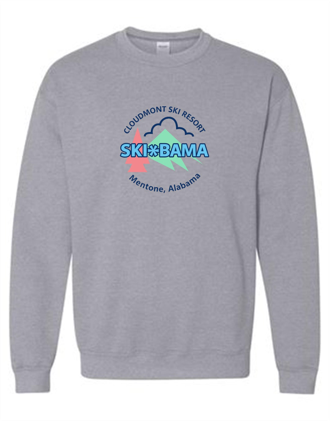 Cloudmont Ski Resort Ski Bama Crewneck Sweatshirt CSR Ski Bama Sport Grey Youth Small - Third Coast Soccer