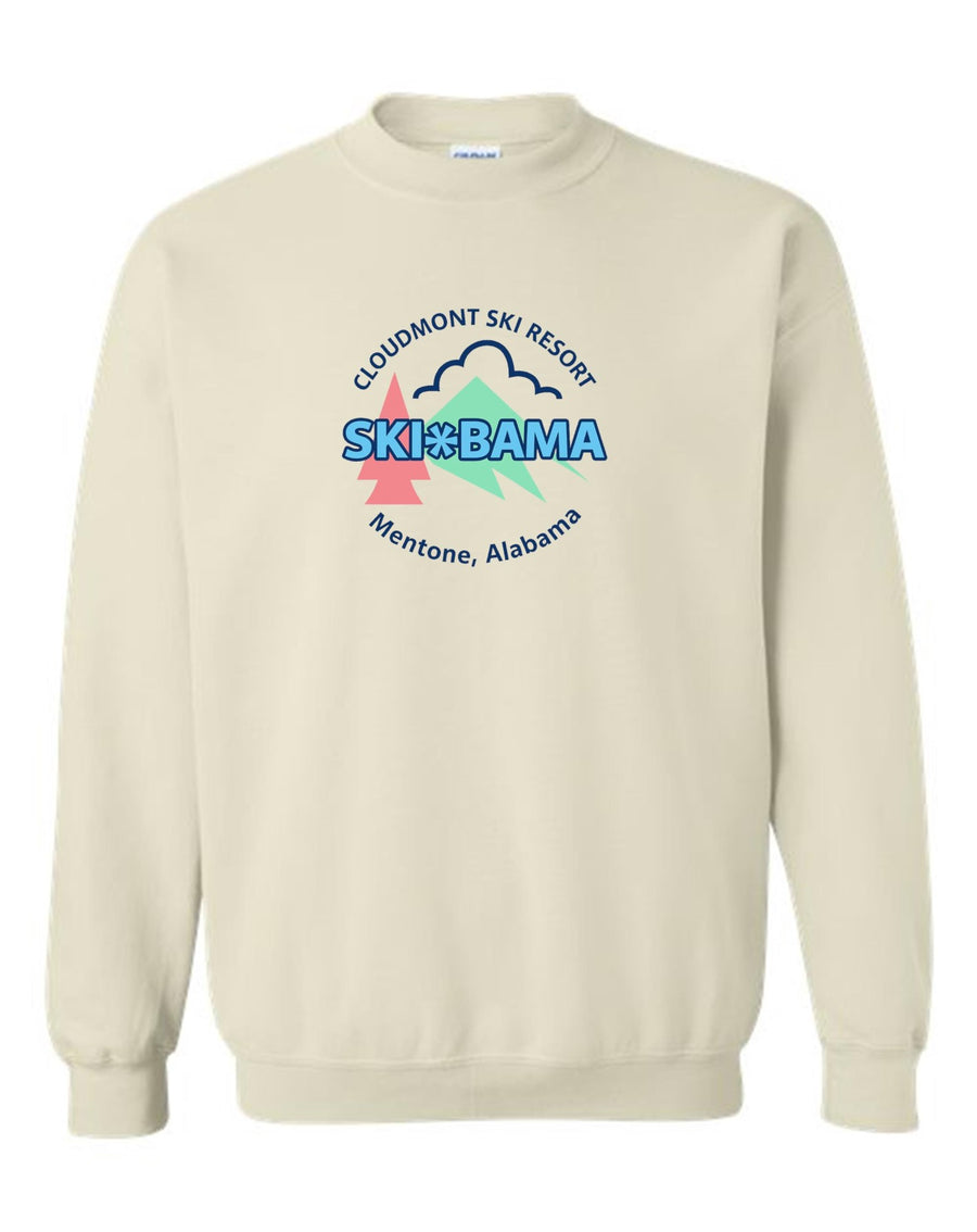 Cloudmont Ski Resort Ski Bama Crewneck Sweatshirt CSR Ski Bama Sand Youth Small - Third Coast Soccer