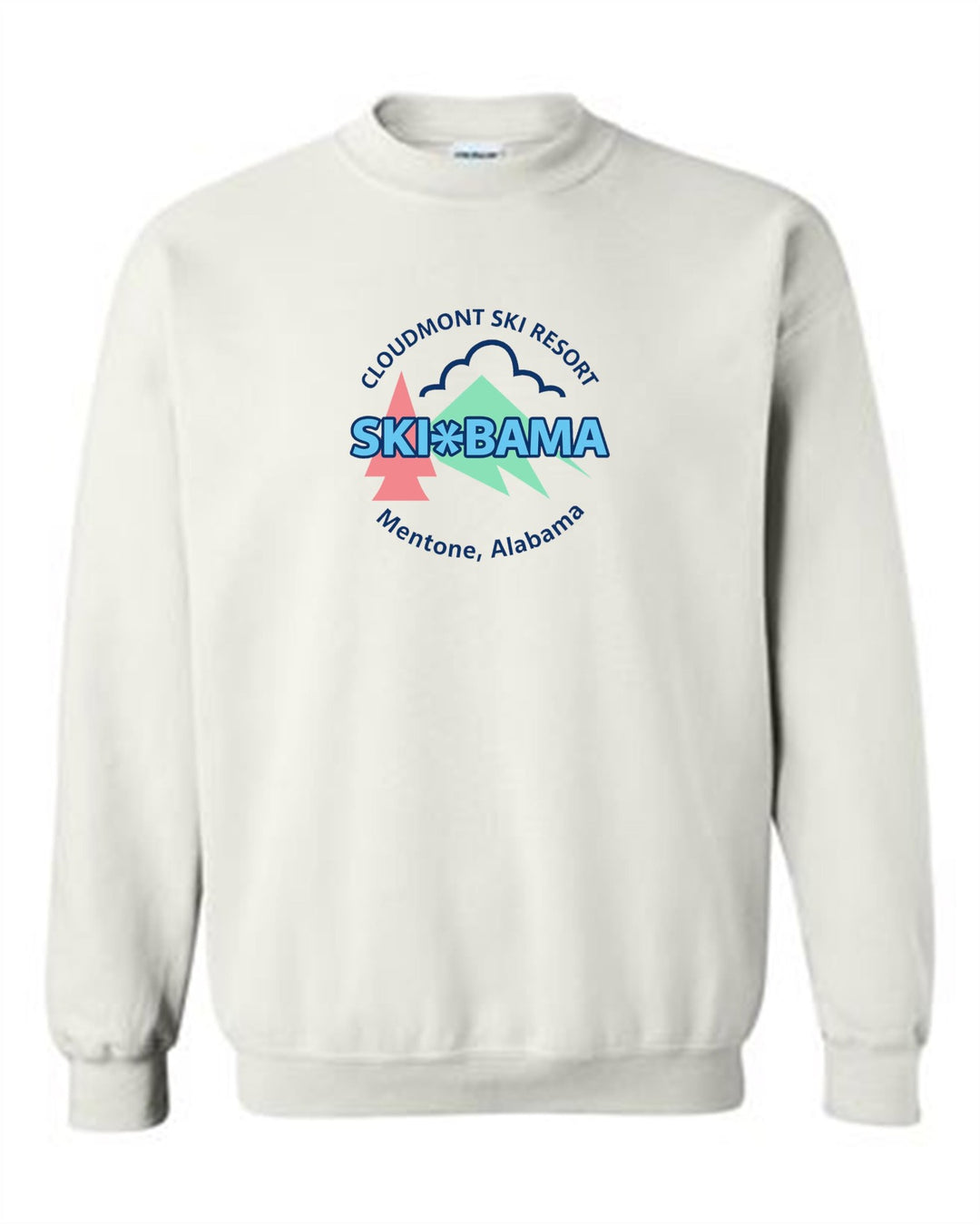 Cloudmont Ski Resort Ski Bama Crewneck Sweatshirt CSR Ski Bama White Youth Small - Third Coast Soccer