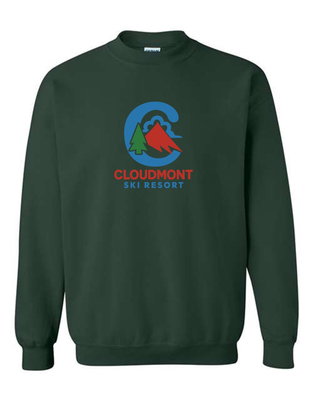 Cloudmont Ski Resort Crewneck Sweatshirt C CSR Forest Youth Small - Third Coast Soccer