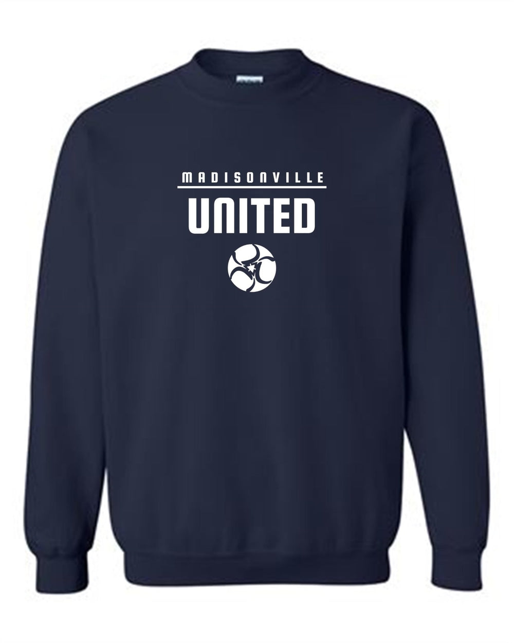 Madisonville United Crew Neck Sweatshirt Madisonville United Spiritwear Navy Mens Small - Third Coast Soccer