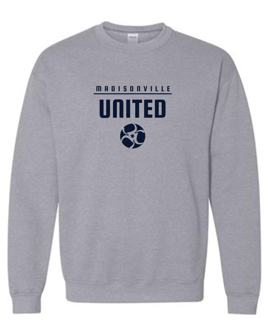 Madisonville United Crew Neck Sweatshirt Madisonville United Spiritwear Sport Grey Mens Small - Third Coast Soccer