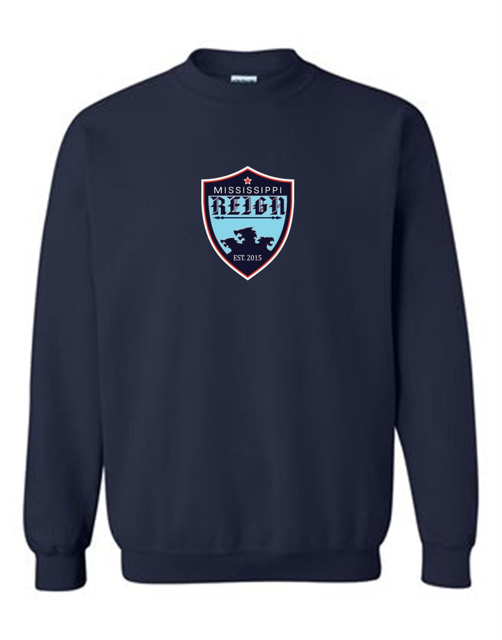 Mississippi Reign Logo Crewneck Sweatshirt MS Reign Navy Youth Small - Third Coast Soccer