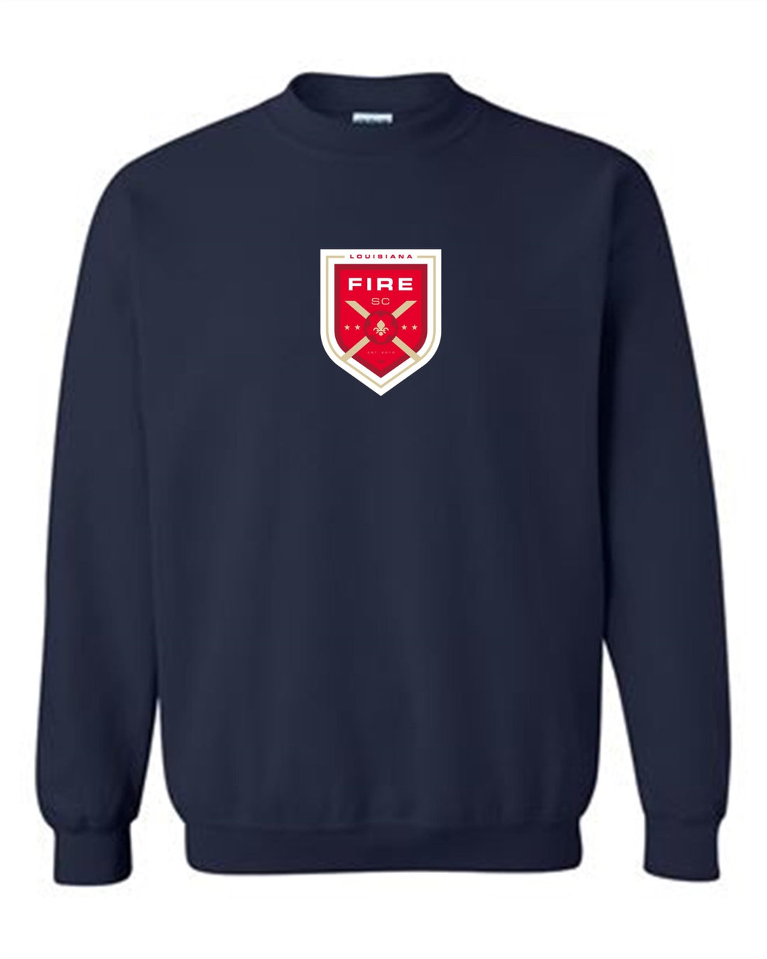 Louisiana Fire Crew Neck Sweatshirt Louisiana Fire SC Spiritwear Navy Youth Small - Third Coast Soccer