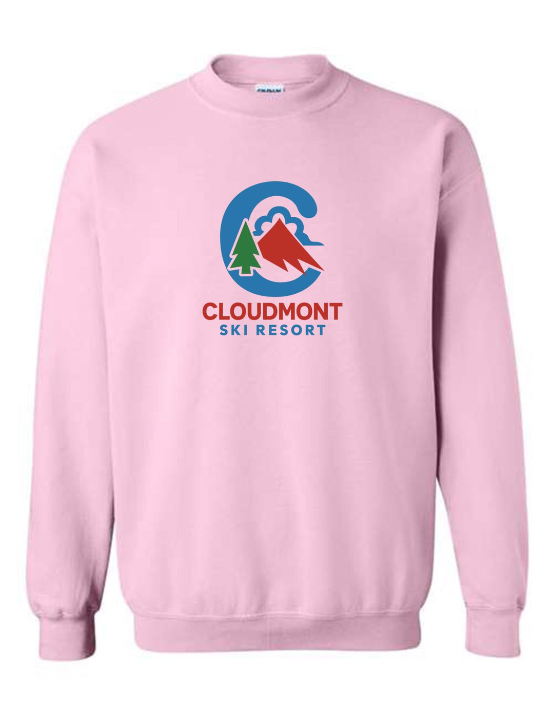 Cloudmont Ski Resort Crewneck Sweatshirt C CSR Light Pink Youth Small - Third Coast Soccer