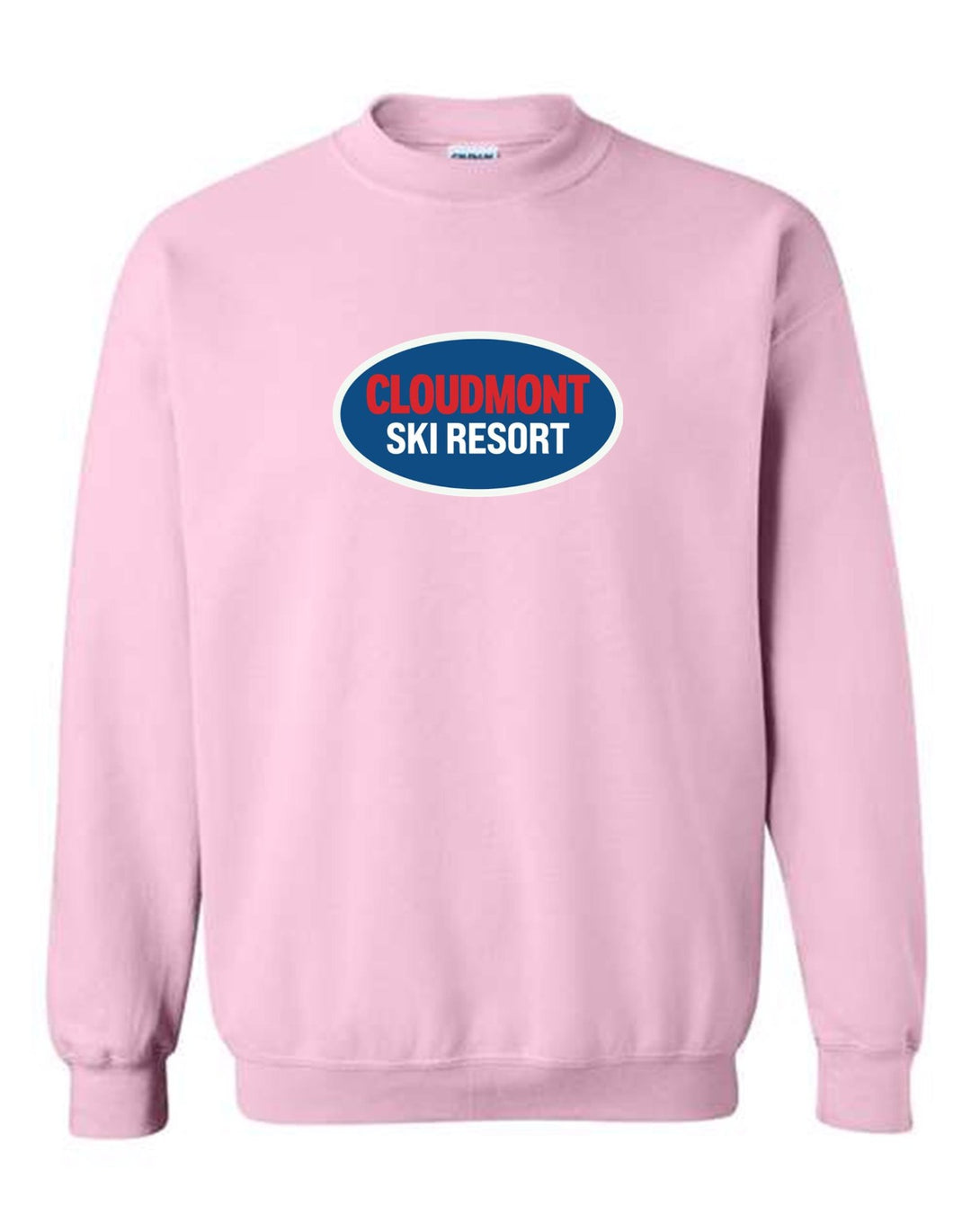 Cloudmont Ski Resort Crewneck Sweatshirt CSR Oval Light Pink Youth Small - Third Coast Soccer