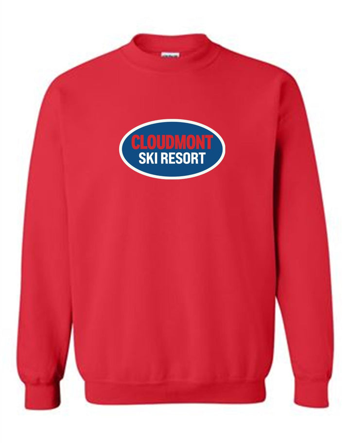 Cloudmont Ski Resort Crewneck Sweatshirt CSR Oval Red Youth Small - Third Coast Soccer