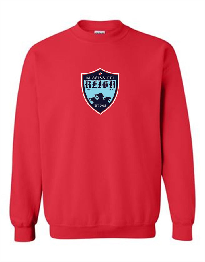 Mississippi Reign Logo Crewneck Sweatshirt MS Reign Red Youth Small - Third Coast Soccer