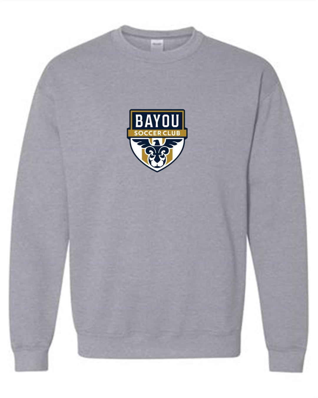 Bayou Soccer Club Crew Neck Sweatshirt Bayou Soccer Club Spiritwear Sport Grey Youth Small - Third Coast Soccer