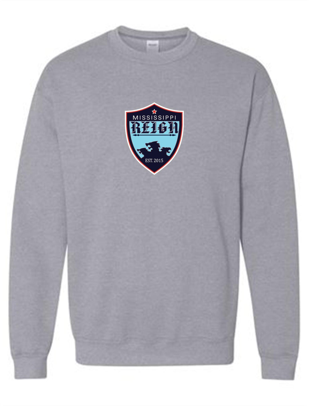 Mississippi Reign Logo Crewneck Sweatshirt MS Reign Sport Grey Youth Small - Third Coast Soccer