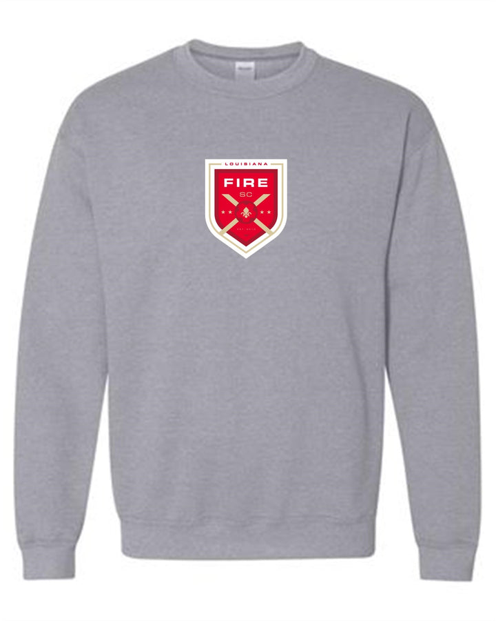 Louisiana Fire Crew Neck Sweatshirt Louisiana Fire SC Spiritwear Sport Grey Youth Small - Third Coast Soccer