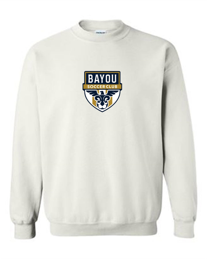 Bayou Soccer Club Crew Neck Sweatshirt Bayou Soccer Club Spiritwear White Youth Small - Third Coast Soccer