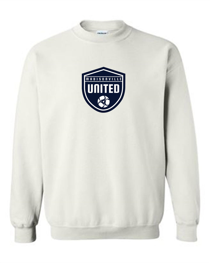 Madisonville United Crew Neck Sweatshirt Madisonville United Spiritwear White Mens Small - Third Coast Soccer