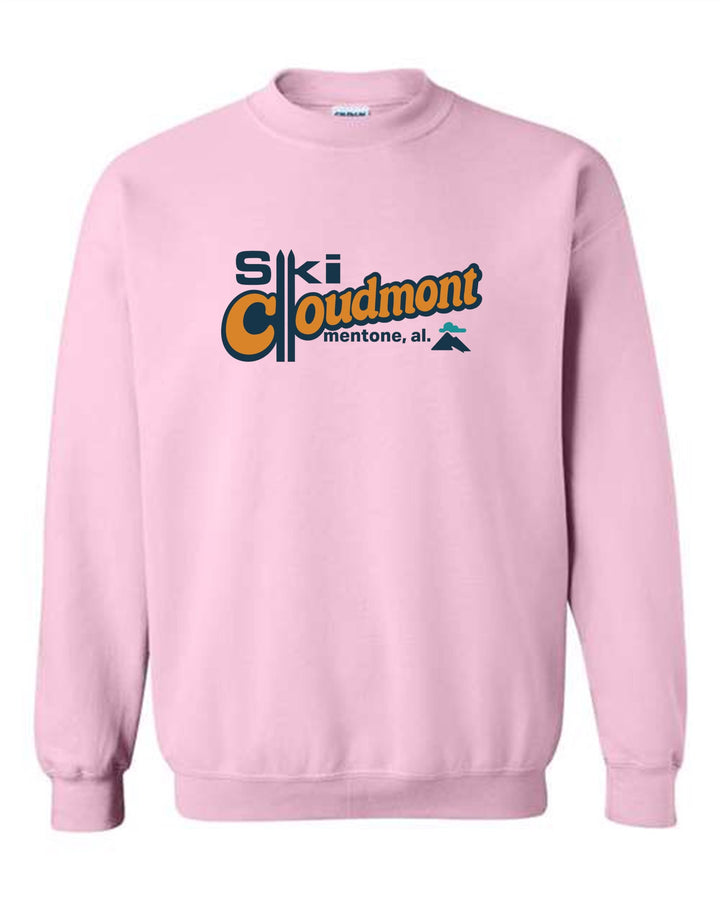 Ski Cloudmont Crewneck Sweatshirt Ski Cloudmont Skis Light Pink Youth Small - Third Coast Soccer