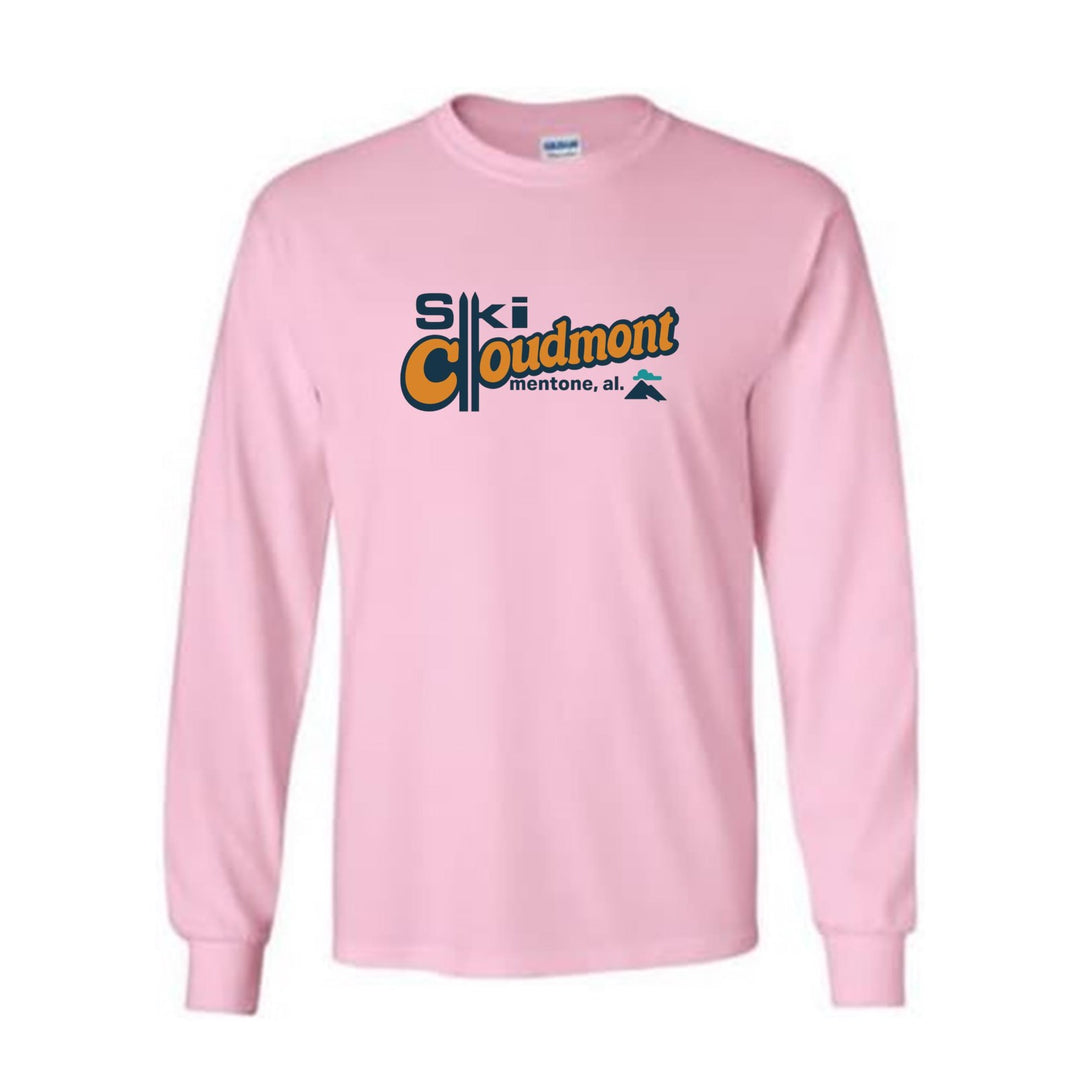 Ski Cloudmont Long-Sleeve T-Shirt Ski Cloudmont Skis Light Pink Youth Small - Third Coast Soccer
