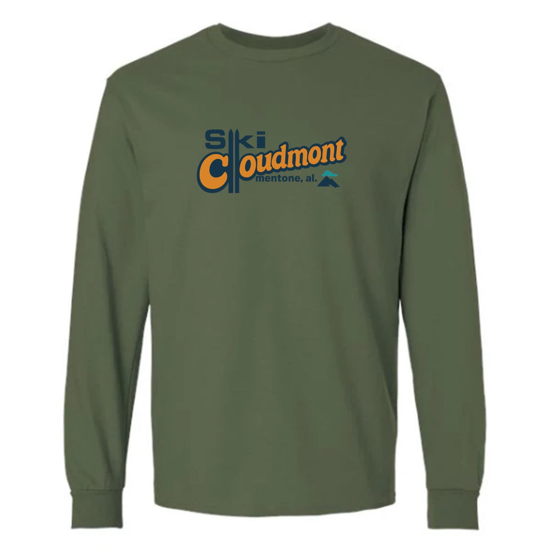Ski Cloudmont Long-Sleeve T-Shirt Ski Cloudmont Skis Military Green Youth Small - Third Coast Soccer