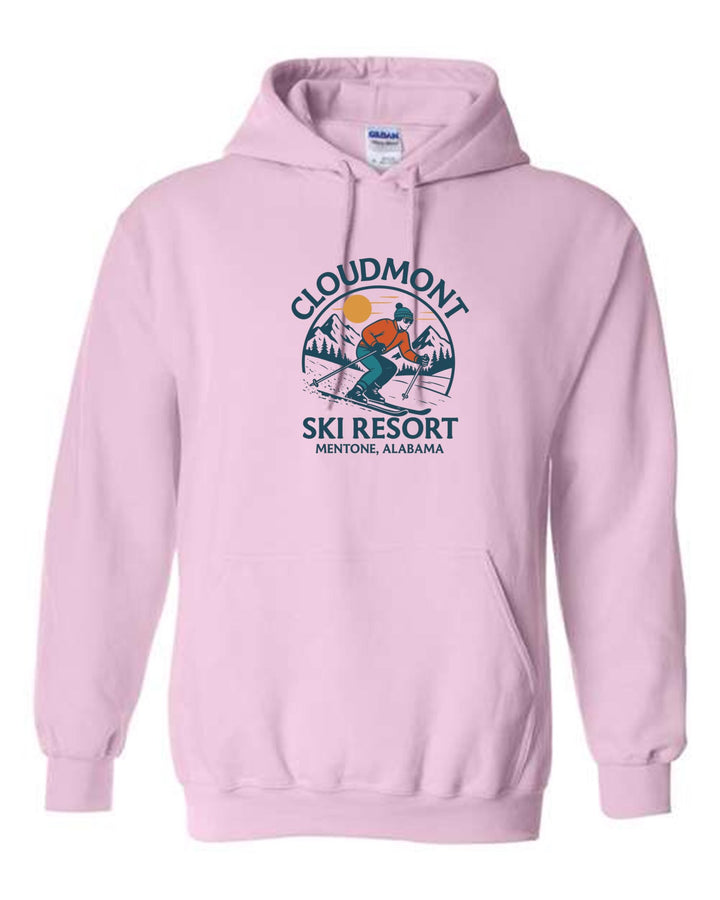 Cloudmont Ski Resort Hooded Sweatshirt Cloudmont Ski Resort Light Pink Youth Small - Third Coast Soccer