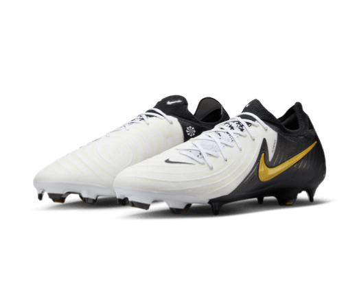 Nike Phantom GX II Pro FG - White/Black/Gold Men's Footwear   - Third Coast Soccer