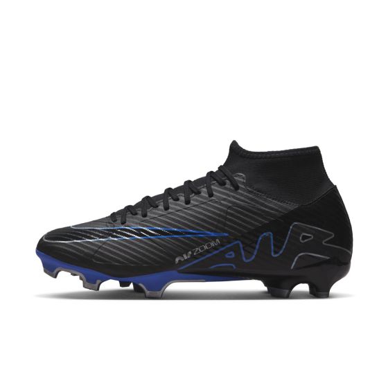 Nike Zoom Mercurial Superfly 9 Academy FG - Black/Chrome/Hyper Royal Mens Footwear - Third Coast Soccer