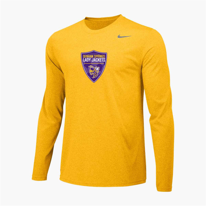 Nike DSHS Girls Soccer Legend LS Tee Denham Springs HS Sundown Mens Small - Third Coast Soccer