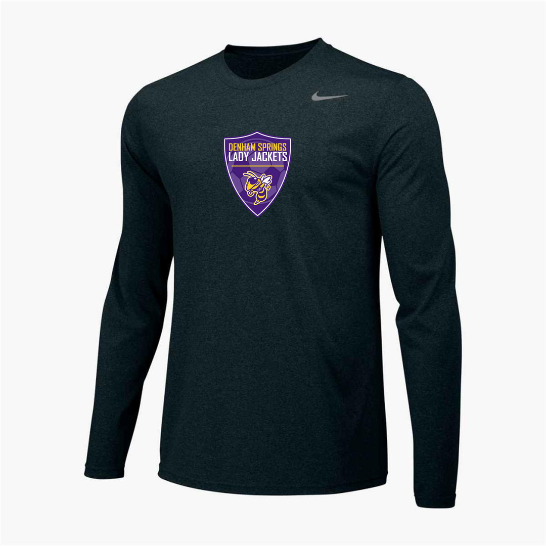Nike DSHS Girls Soccer Legend LS Tee Denham Springs HS Black Mens Small - Third Coast Soccer