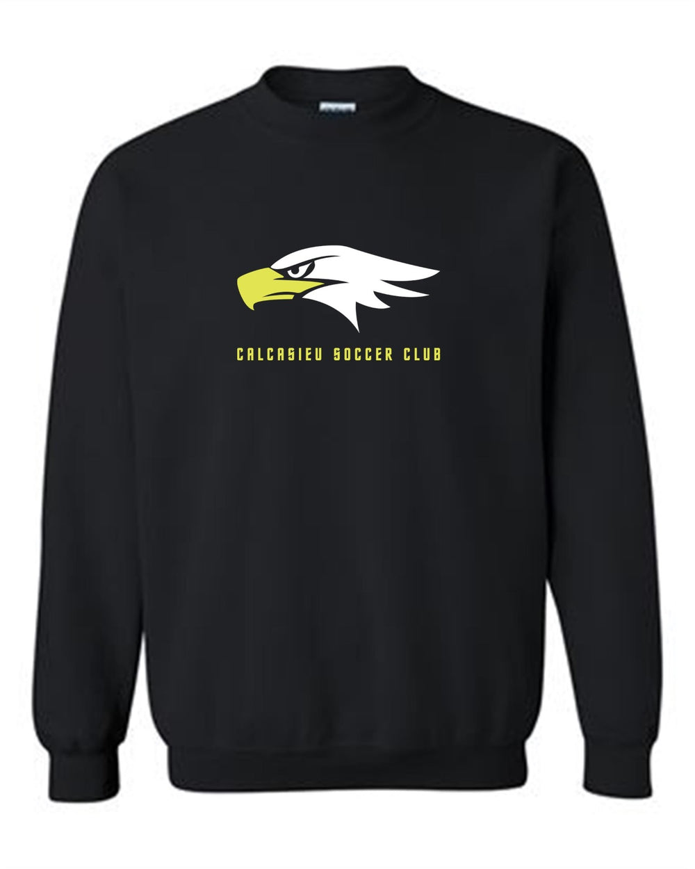 Calcasieu Soccer Club Eagle Logo Crew Neck Sweatshirt CSC Spiritwear Black Youth Small - Third Coast Soccer