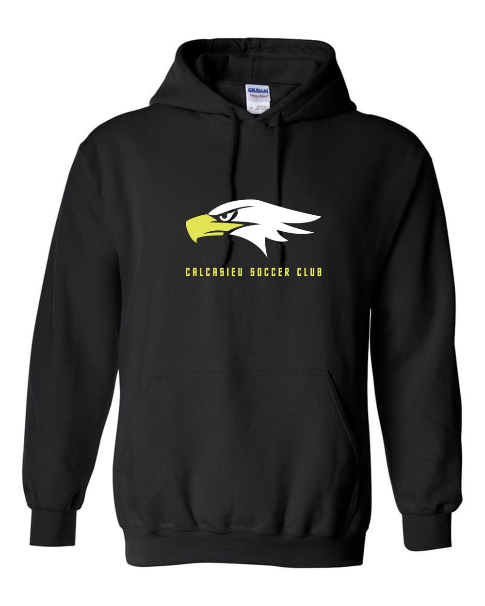 Calcasieu Eagle Head Hooded Sweatshirt CSC Spiritwear Black Youth Small - Third Coast Soccer