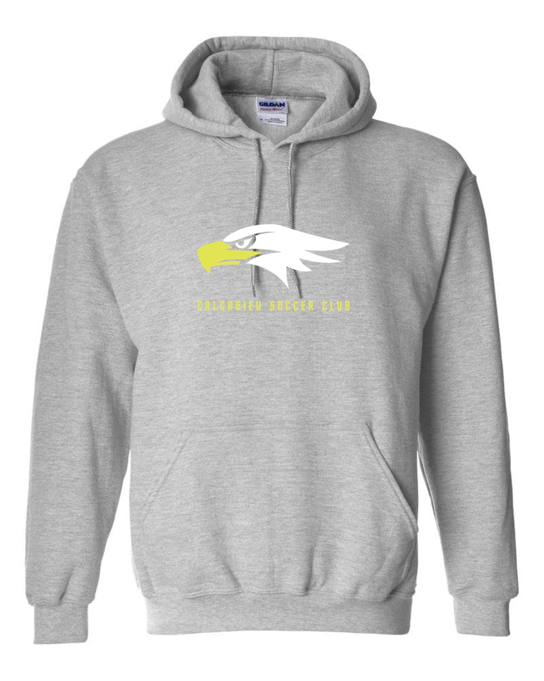 Calcasieu Eagle Head Hooded Sweatshirt CSC Spiritwear Sport Grey Youth Small - Third Coast Soccer