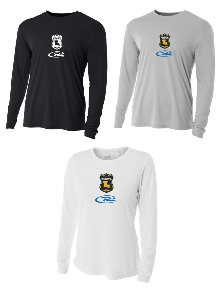 A4 La Krewe-Rush Long-Sleeve Shirt FC - Black, Silver Or White LA KREWE RUSH   - Third Coast Soccer