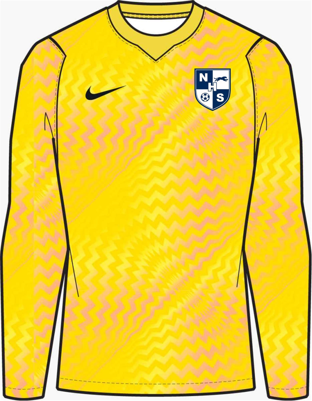 Nike NHS Men's Dri-Fit Gardien VI LS Goalkeeper Jersey Northshore High School Lightening/Black Mens Small - Third Coast Soccer