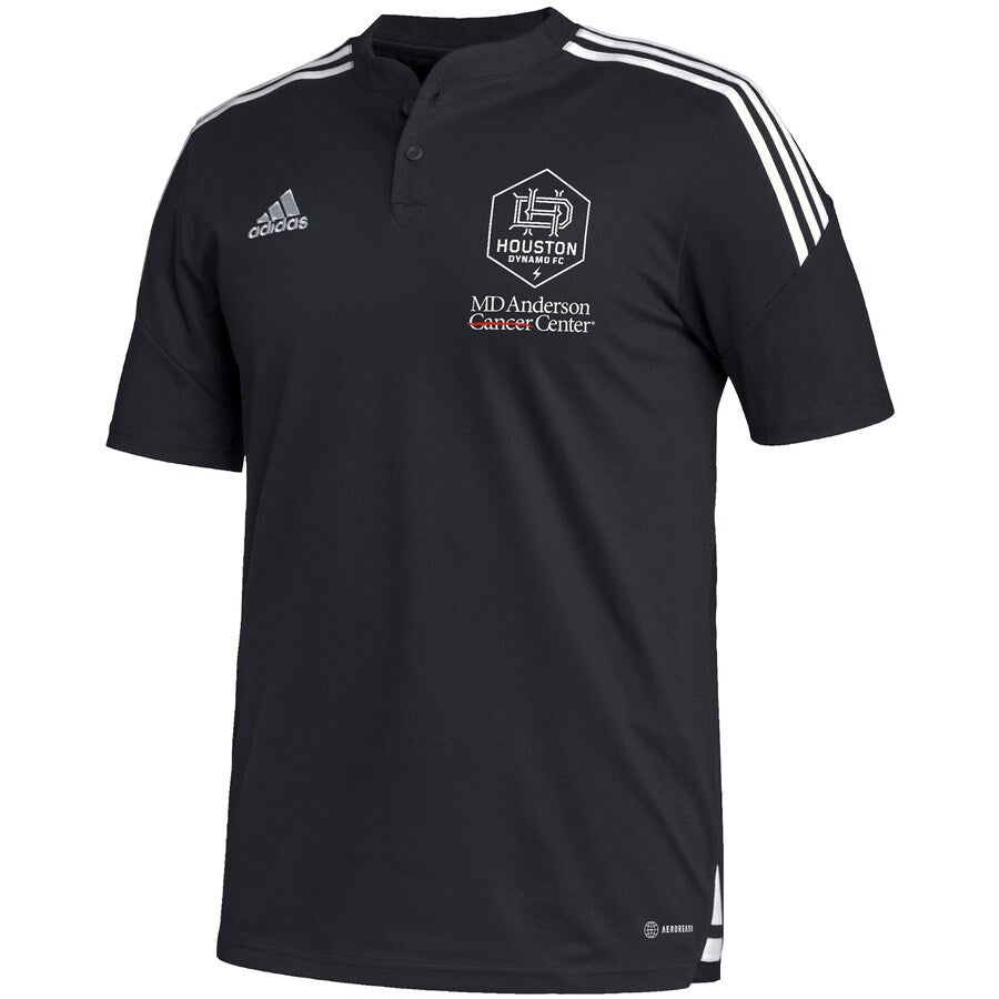 adidas Houston Dynamo FC Henley AEROREADY Polo - Black Polos   - Third Coast Soccer