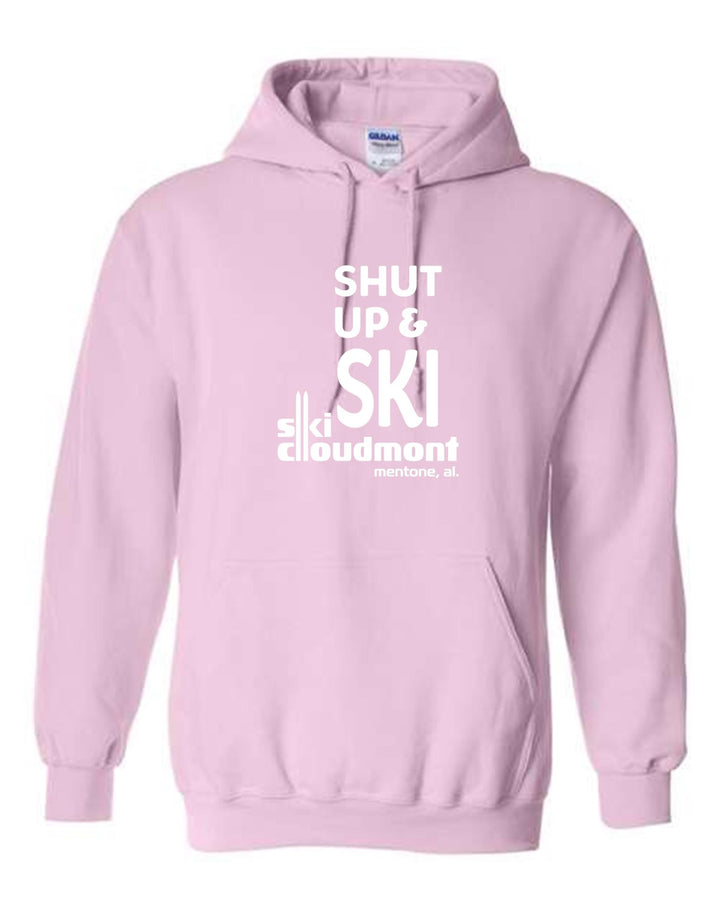 Shut Up & Ski Hooded Sweatshirt Shut up & ski Light Pink Youth Small - Third Coast Soccer