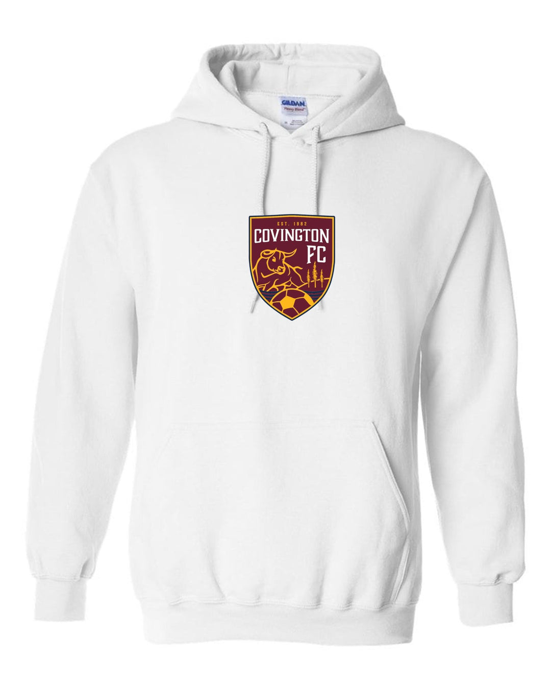 Covington FC Hooded CC Sweatshirt CYSA Spiritwear White Mens Small - Third Coast Soccer