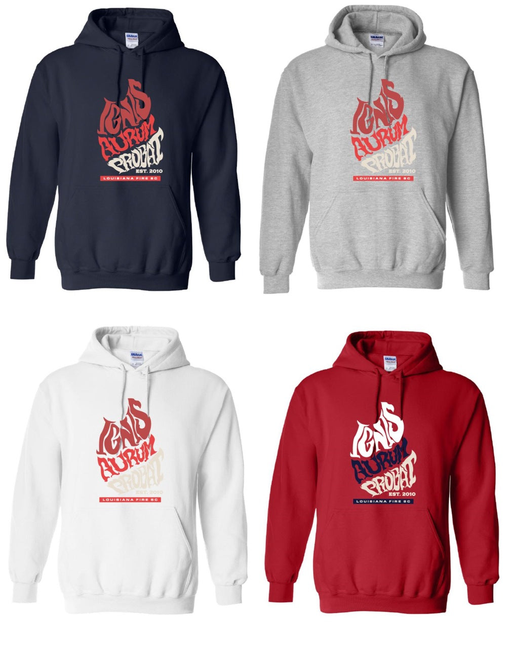 Louisiana Fire Latin Hooded Sweatshirt Louisiana Fire SC Spiritwear - Third Coast Soccer