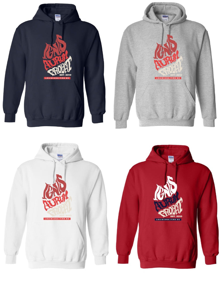 Louisiana Fire Latin Hooded Sweatshirt Louisiana Fire SC Spiritwear - Third Coast Soccer