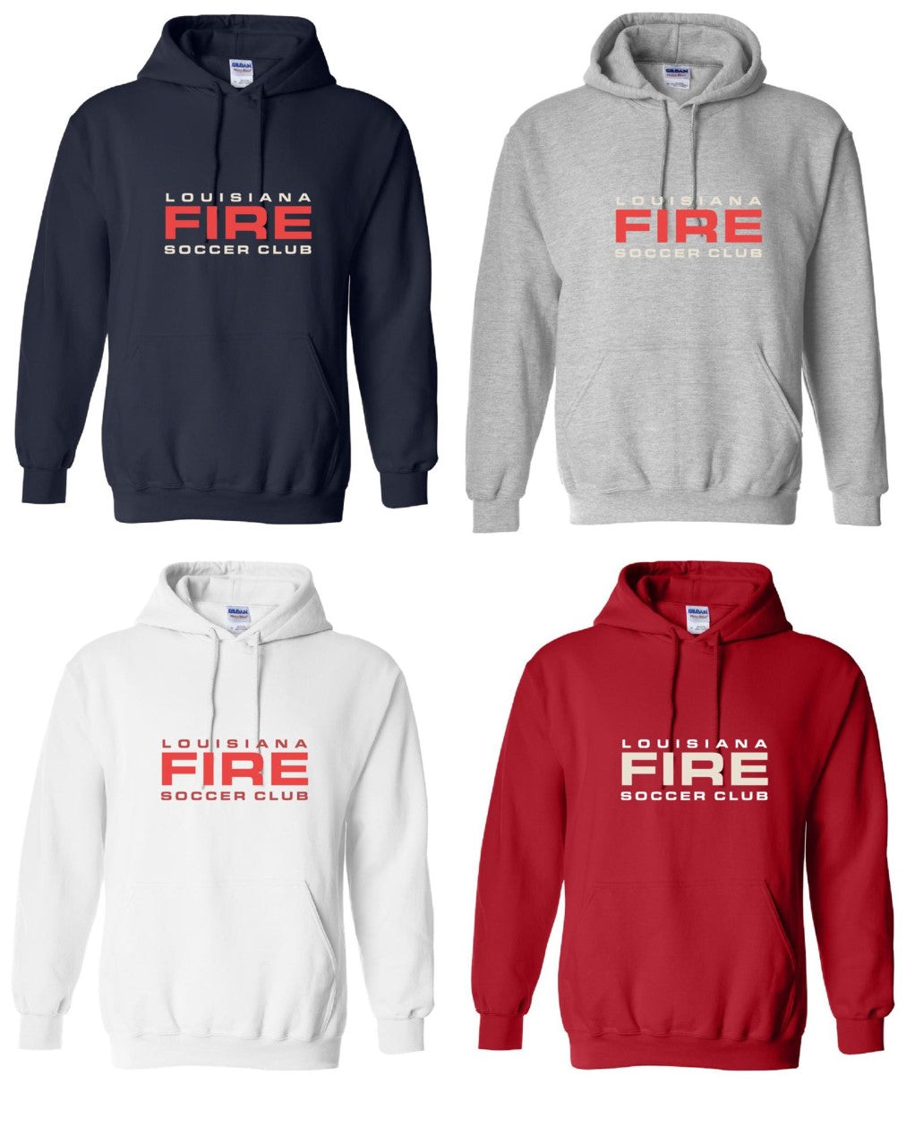 Louisiana Fire Wordmark Hooded Sweatshirt Louisiana Fire SC Spiritwear - Third Coast Soccer