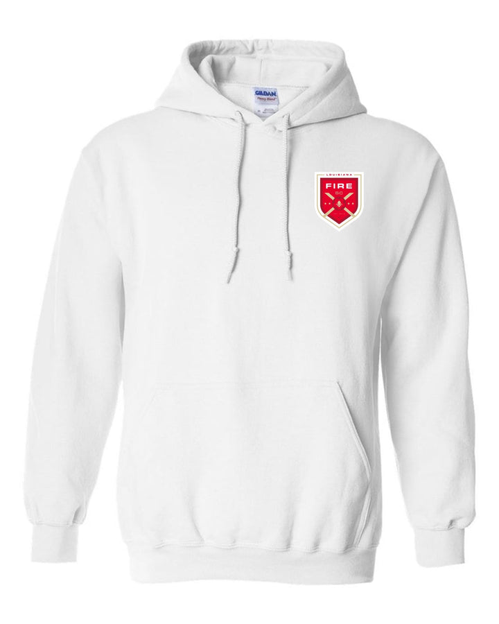 Louisiana Fire SC Hooded Sweatshirt Louisiana Fire SC Spiritwear White Youth Small - Third Coast Soccer