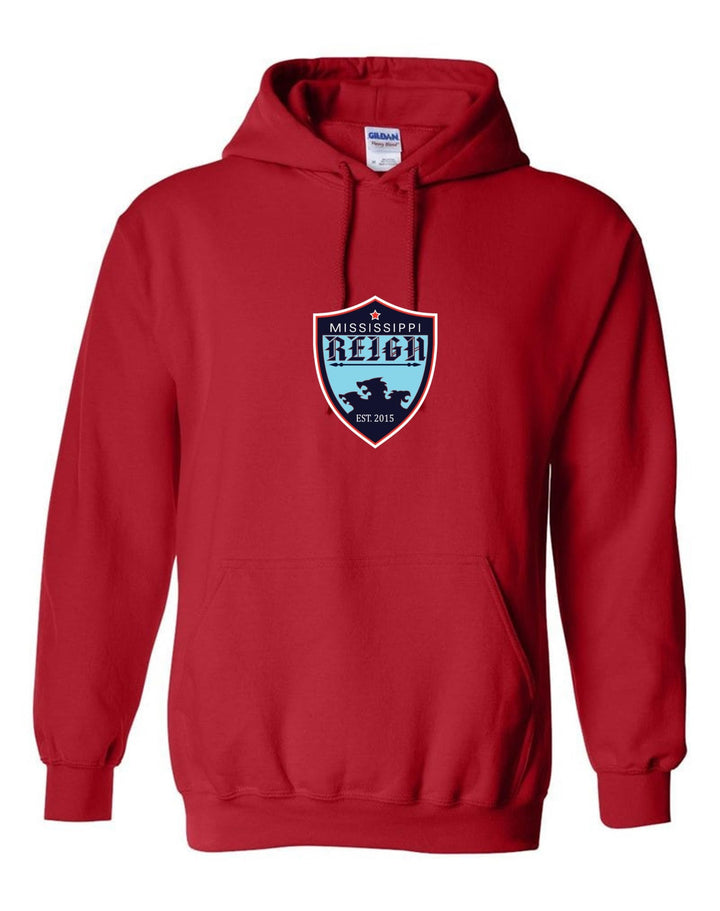 Mississippi Reign Logo Hooded Sweatshirt MS Reign Red Mens Small - Third Coast Soccer